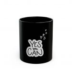 Yes You Can Black Ceramic Mug